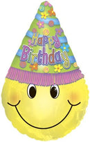 35" Happy Birthday Smiley Balloon