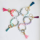 Bangle Keychain | Silicone Wristlet Key Ring | Bead Bracelet