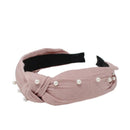 Pink Pearled Knotted Headband