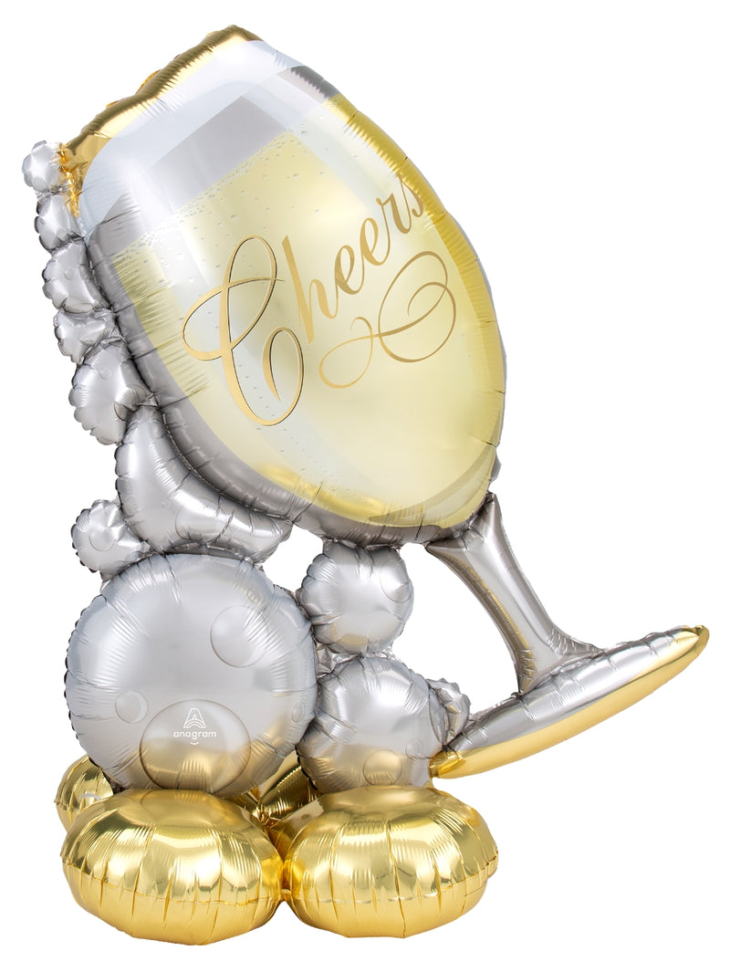 Air Fill Bubbly Wine Glass Balloon