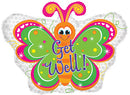 22" Get Well! Butterfly Balloon