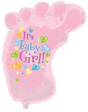 It's A Girl Baby Foot Shape-A-Loon