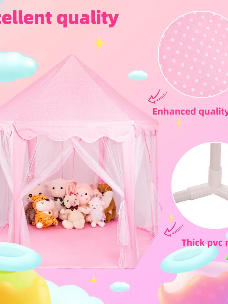 Modern Kids Little Princess Castle Tent With LED Lights