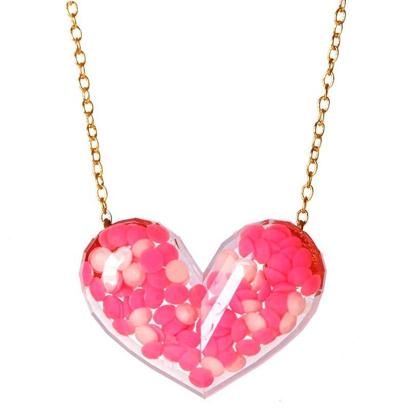 Bottleblond Jewels - Pink Dotty Heart Necklace