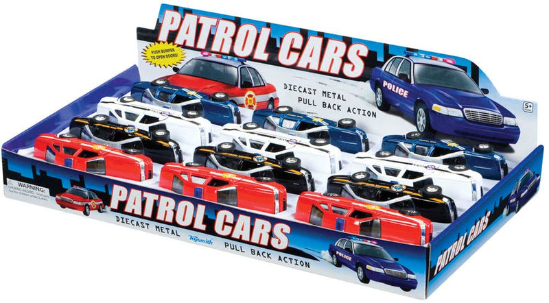 Pull Back Patrol Cars, Police, Fire Chief, Highway Patrol