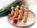 Tabletop Bowling Set - Natural Wood and Red Ball