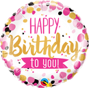 Happy Birthday To You Pink & Gold Balloon