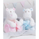 Mumbles Hippo with Printed Fleece Blanket