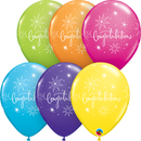 11" Congratulations Firework Latex Balloon