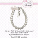 Sterling Silver White Swarovski Pearl Baby Bracelet