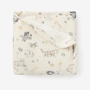 Safari Print Organic Muslin Baby Security Blanket With Fur Back