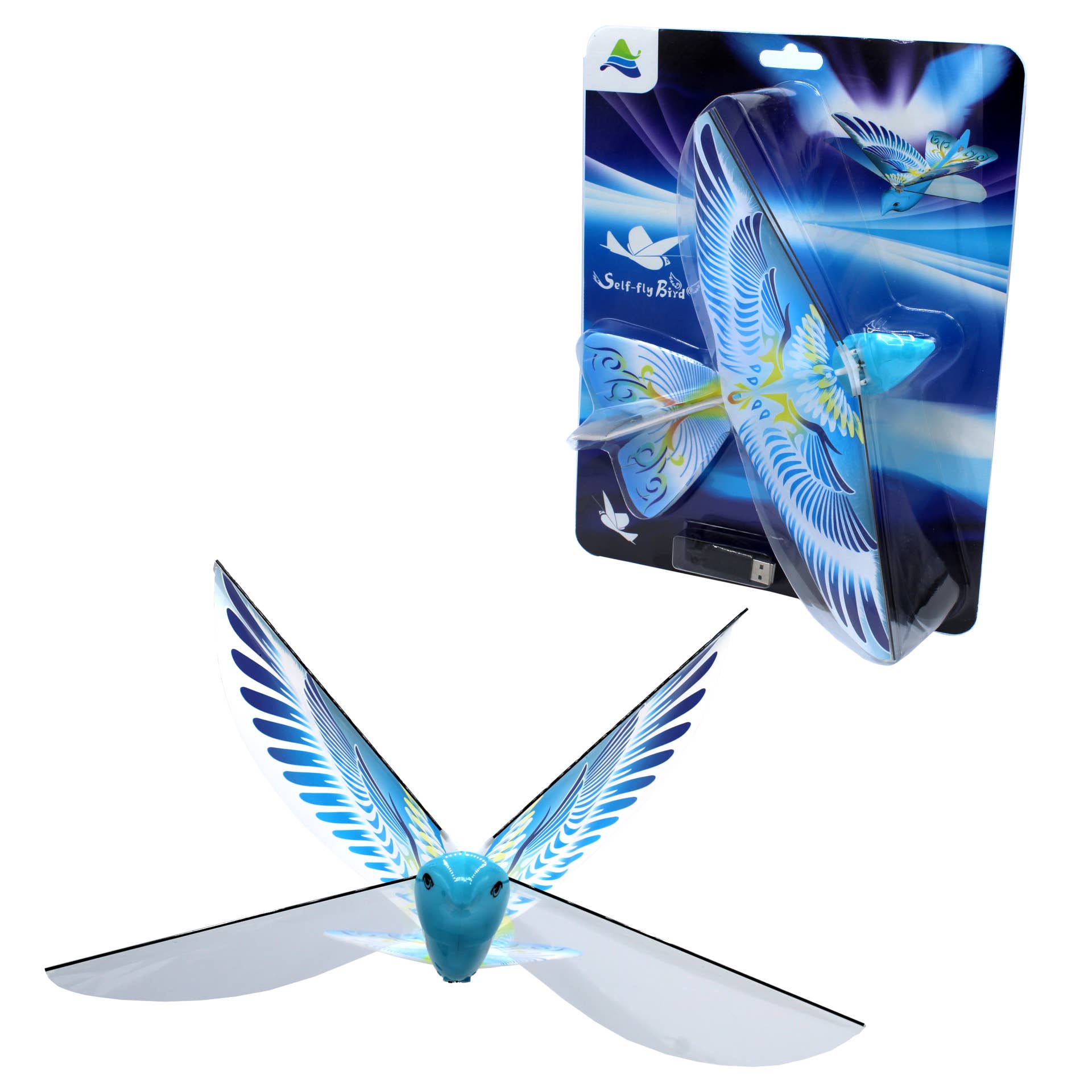 Self Flying eBird- Blue. Electric Flapping Wings Bird Drone