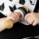 Silicone & Wood Rattle - Monochrome