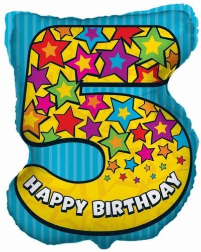 25" Number 5 Happy Birthday Balloon