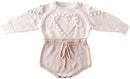 Baby Girl Heart Sweater Romper jumpsuit Knit Outfit