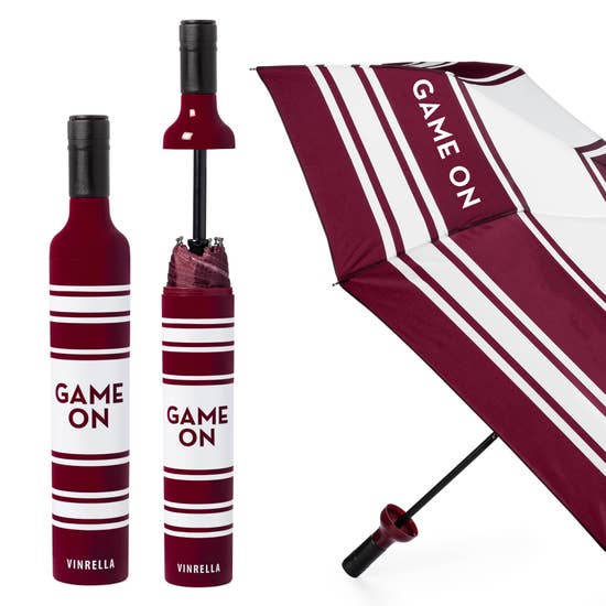 Game On Maroon & White Bottle Umbrella