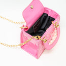 Pink Tiny Quilted Pearl Leather Mini Bag