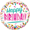 18" Happy Birthday Sprinkles Balloon