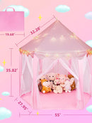 Modern Kids Little Princess Castle Tent With LED Lights