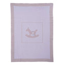 Blue & Grey Rocking Horse Knitted Blanket