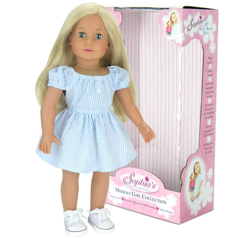 18"Doll-Soft Bodied Blonde Doll w/Blue Eyes in a display Box