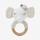 Elephant Princess Knit Baby Ring Rattle