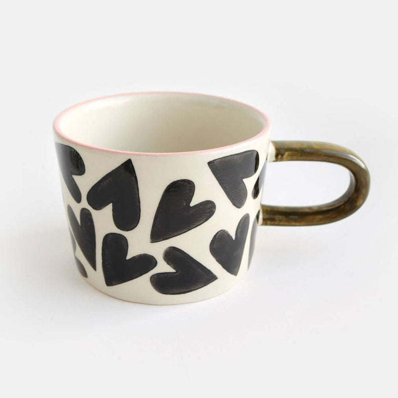 Mono Hearts Ceramic Mug