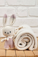Organic Baby Blanket, Crochet Baby Blanket, Natural Blanket- Rabbit