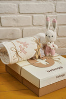 Organic Hooded Baby Towel and Hand Knitted Teddy
