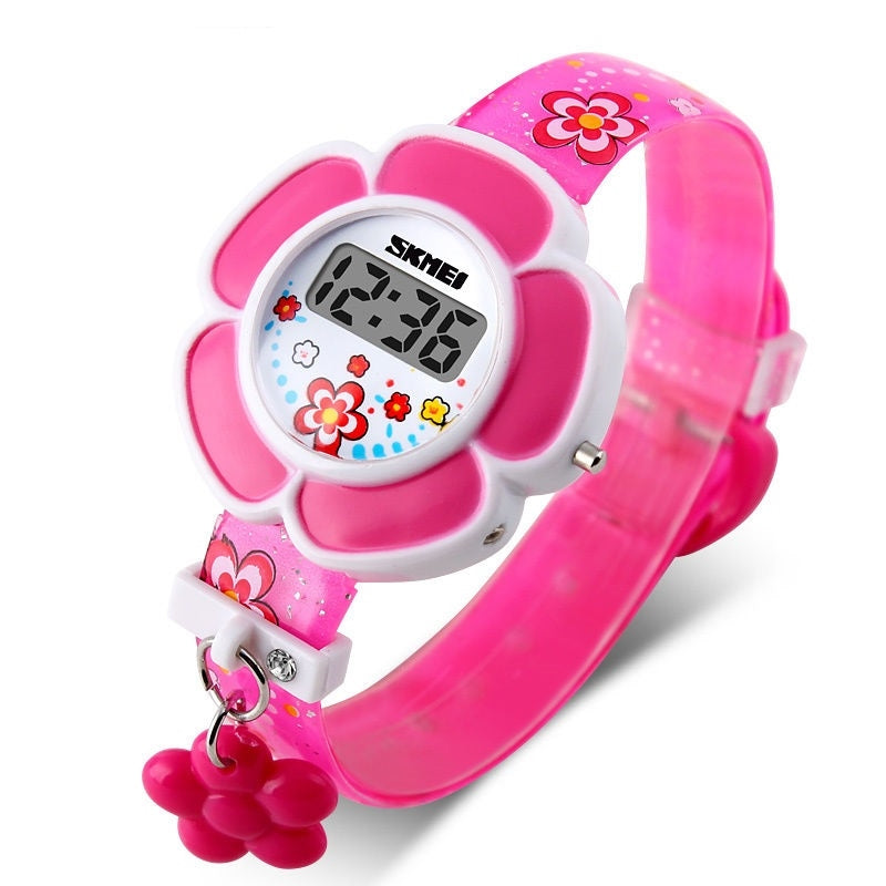Pink Flower Digital Watch