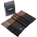 Beige Umber King Striped Knit Scarf