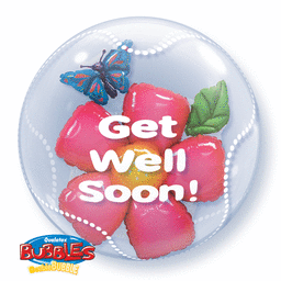 Get Well Soon Flower plastic Bubble Balloon