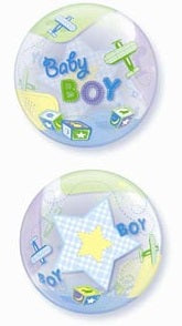 Baby Boy Airplane Plastic Bubble Balloon