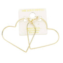 14K Gold Dipped Heart Metal Hoop Earrings