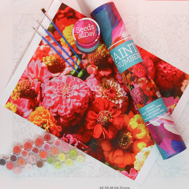 Floral Adult DIY Paint-By-Number Craft Kit Set