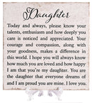 DEAR DAUGHTER TILE DECOR WITH EASEL