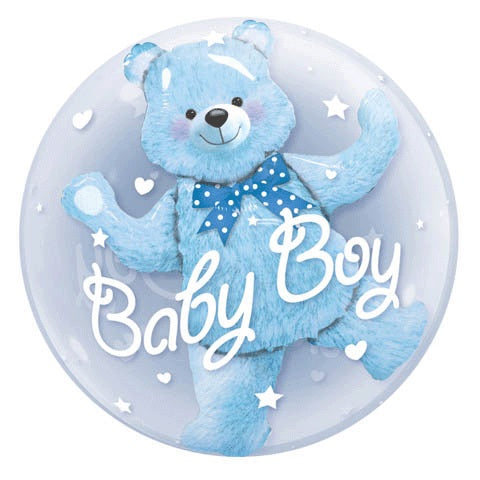 Baby Blue Bear Plastic Bubble Balloon