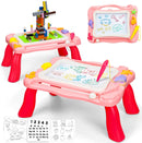 2 in 1 Block Activity Table Magnetic Drawing Boards Easel