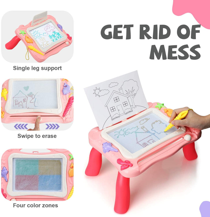 2 in 1 Block Activity Table Magnetic Drawing Boards Easel