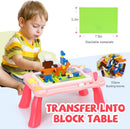 2 in 1 Block Activity Table Magnetic Drawing Boards Easel