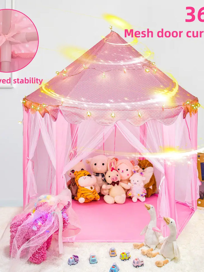 castle tent Modern Kids Little Princess Castle Tent With LED Lights