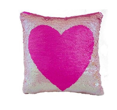 Magic Sequin Heart Reveal Pillow