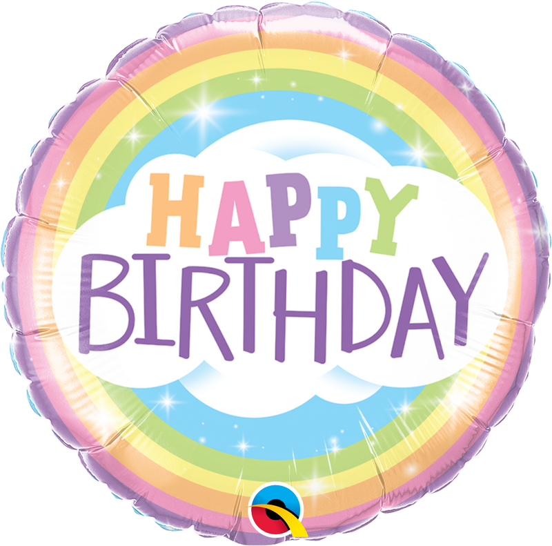 Round Birthday Rainbow Foil Balloon