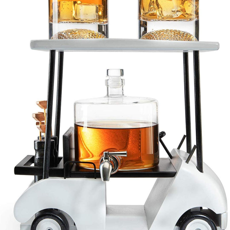Golf Cart Whiskey Decanter and Glasses Set