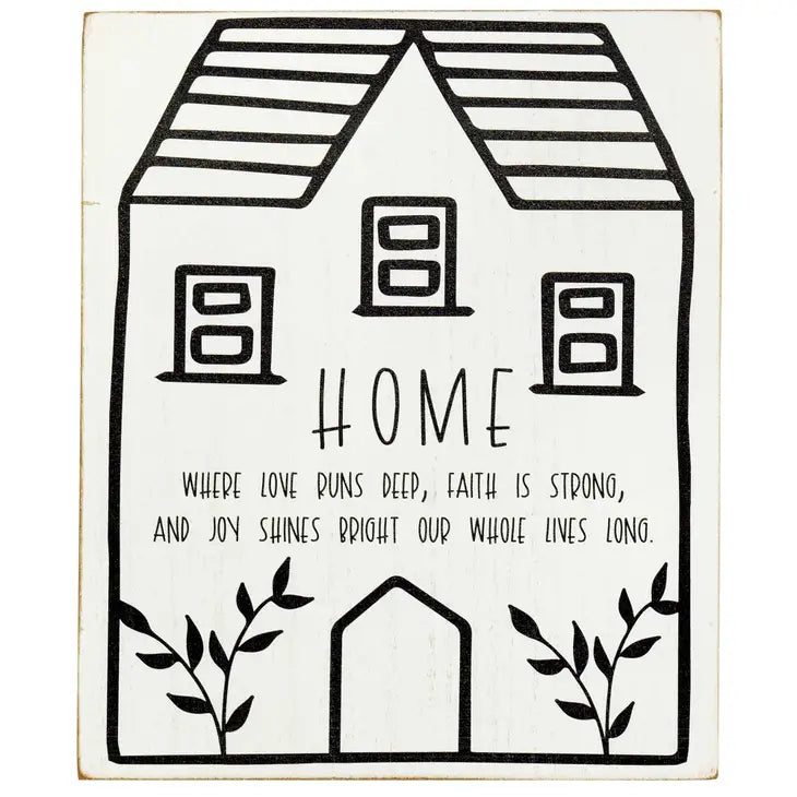 Tabletop Plaque Home Where Love 8x10