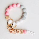 MAMA Bangle Keychain Silicone Wristlet Keyring Bead Bracelet