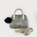 Gray Furry Purse