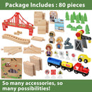 Wooden Track & Train Pack -80 Pcs