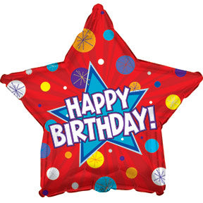 Happy Birthday Dynamic Star Balloon
