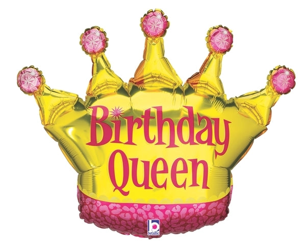 36" Birthday Queen Crown Balloon